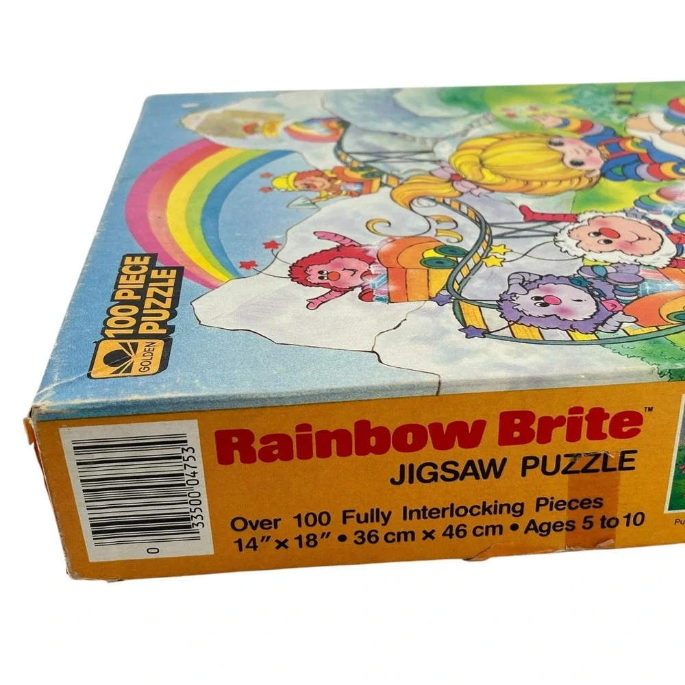 Vintage 1983 Rainbow Brite Roller Coaster 100 Piece Puzzle Golden Hallmark 80s